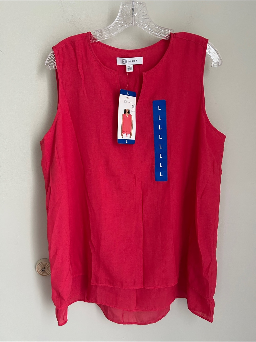 Cristina B Sleeveless Layered-Hem Camisole